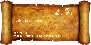 Lakits Fanni névjegykártya