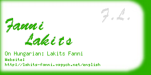 fanni lakits business card